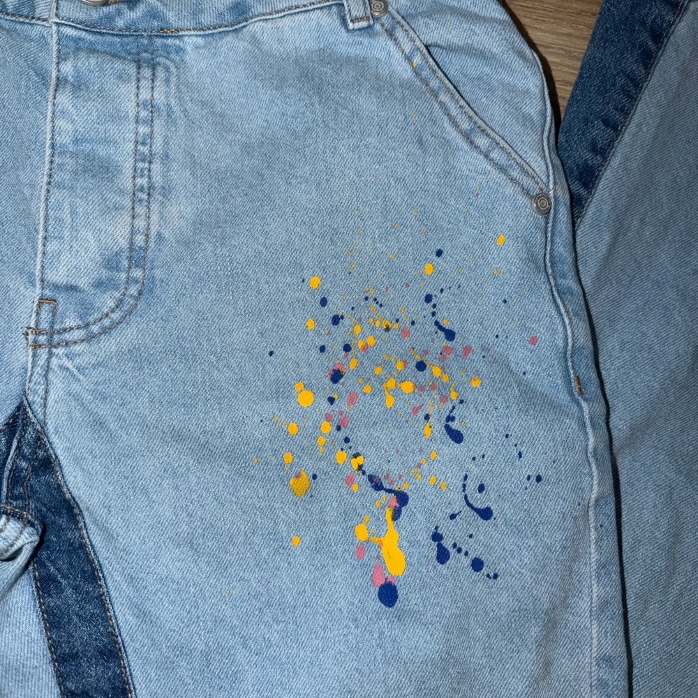 BoohooMAN Artistic Splatter Jeans Size 30 - Picture 3 of 6